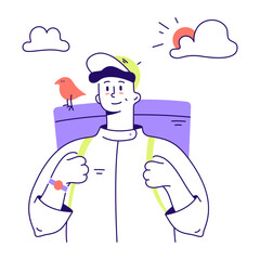 man carrying order to office