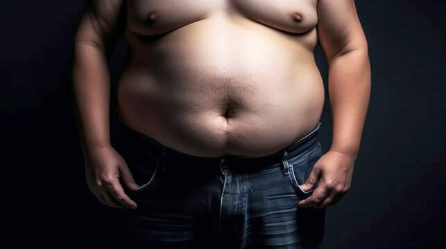 overweight man belly fat