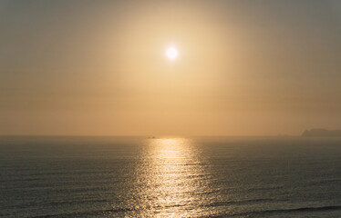 Fototapeta premium Scenic view of a sunset in Costa Verde of Miraflores in Lima Peru