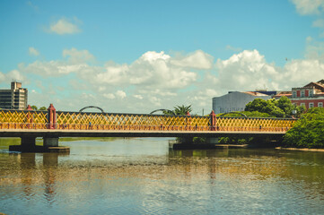 cityscape with a bridge over the river
