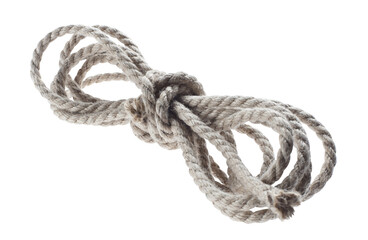Roll of thin natural rope, cut out