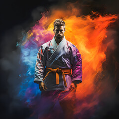 Olympic Games in Paris 2024. Judo. Olympic sports. Generative AI