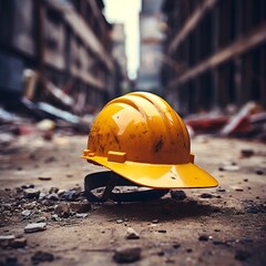 International labor day background with hard hat Ai generated