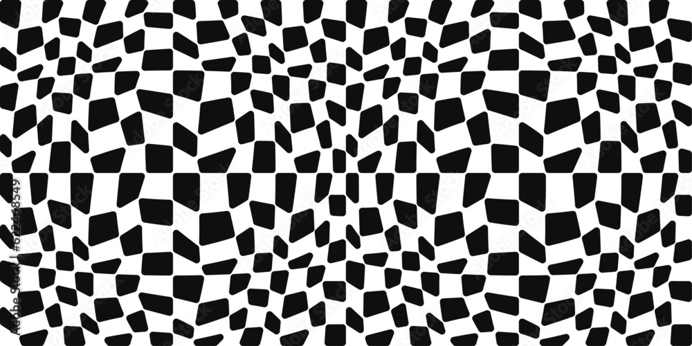 Poster checkerboard pattern, like a racing flag, with rounded cells. for print and seamless surfaces, desig