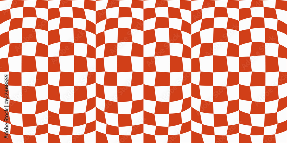 Poster Orange checker pattern. Vector and seamless checkered pattern. For print and seamless surfaces, design, interior, textiles, pillows, wallpapers.