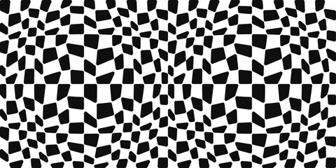 Checkerboard pattern, like a racing flag, with rounded cells. For print and seamless surfaces, design, interior, textiles, pillows, wallpapers.