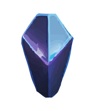 Gem Cartoon jewelry stone for game achievement and currency, icon of colored shiny crystal.