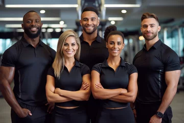 Poster Gym staff posing and smiling in luxury gym. Generative Ai © bluebeat76