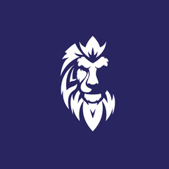 Creative silhouette lion with negative style