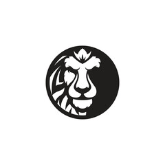 Creative silhouette lion with negative style