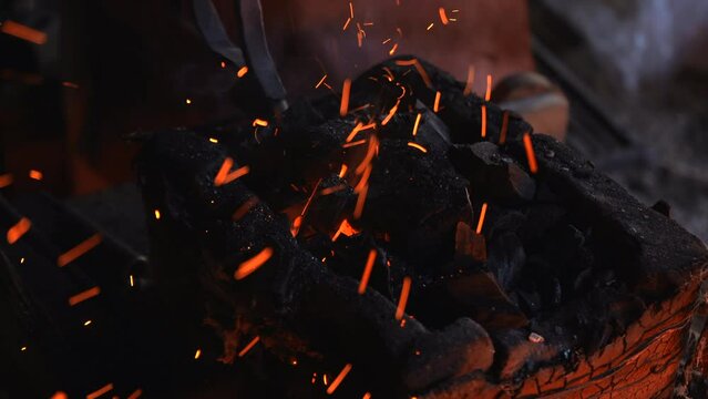 They forge iron. Media. They work with iron on the street at a split temperature