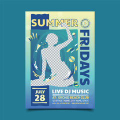 gradient summer party flyer template
