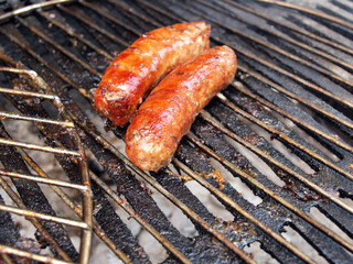 grilled sausage and hotdogs
