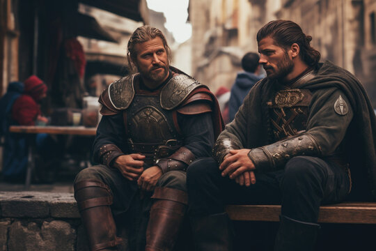 warriors relaxing - viking and romans