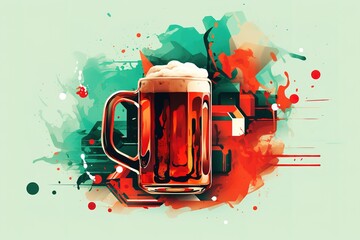 Abstract art illustration banner of pale ale beer