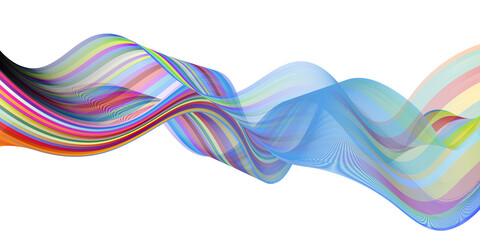 Colorful Abstract flowing wave lines. Design element for technology, science, modern concept