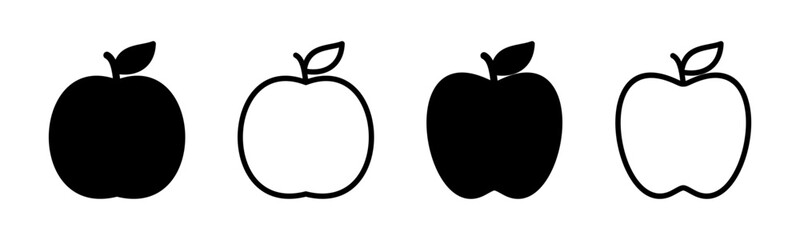 Apple icon set illustration. Apple sign and symbols for web design.