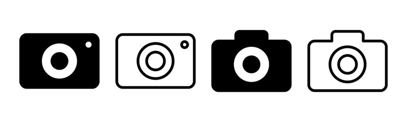 Camera icon set illustration. photo camera sign and symbol. photography icon.