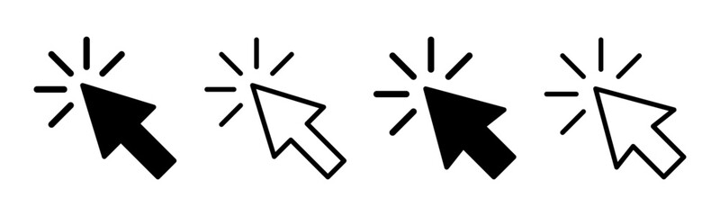 Click icon set illustration. pointer arrow sign and symbol. cursor icon