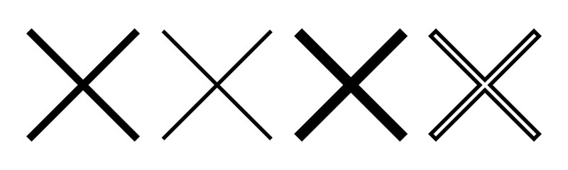 Close icon set illustration. Delete sign and symbol. cross sign
