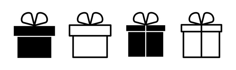 Gift icon set illustration. gift sign and symbol. birthday gift