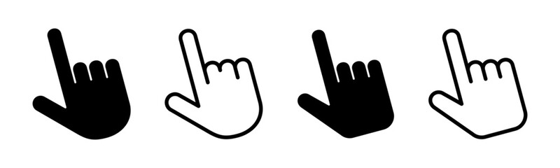 Hand cursor icon set illustration. cursor sign and symbol. hand cursor icon clik