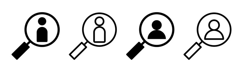 Hiring icon set illustration. Search job vacancy sign and symbol. Human resources concept. Recruitment