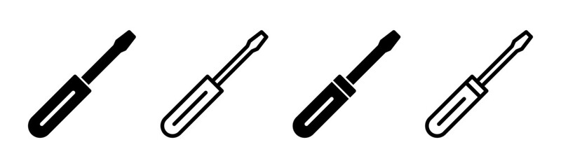 Screwdriver icon set illustration. tools sign and symbol