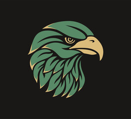 Eagle leaf logo design. Eagle head vector logo