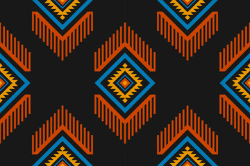 Geometric ethnic seamless pattern traditional. American, Mexican style. Aztec tribal ornament print. Design for background, wallpaper, illustration, fabric, clothing, carpet, batik, embroidery.