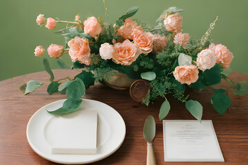 still life with roses and paper.
Generative AI