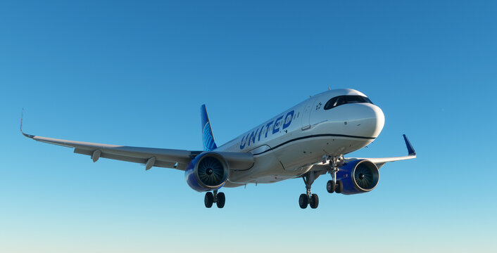 Landing Amazing United Airlines. Newark. USA. 07.10.2023