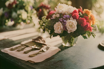 a flower on the table.
Generative AI