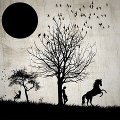 Naklejka premium silhouette of a horse