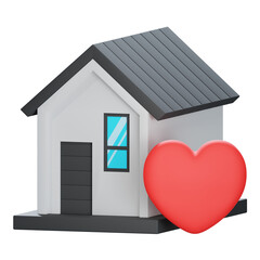 favorite house 3d icon illustration