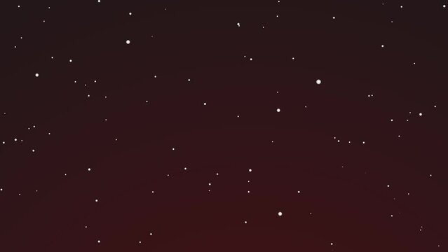 Starlight animated on red sky background. Star motion graphic. Stars footage.
