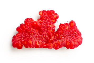 Fresh raspberry on white background