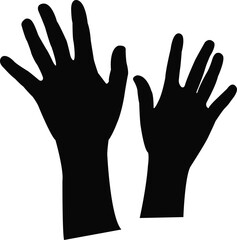 a pair hands silhouette vector