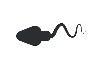 black sperm icon isolated on white background. eps 10