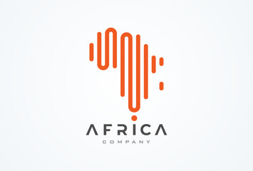 Africa Logo Design. modern Africa logo with line style. flat design logo template element. vector illustration