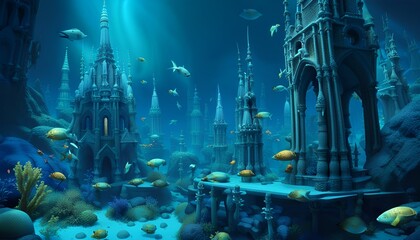 AI Generated photos of atlantis underwater city