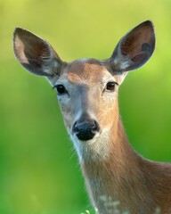 A white tail deer after startled by the camera shutter