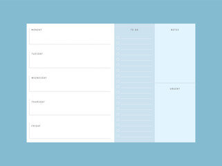 Week of planner. memo list. 