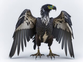 Obraz premium Vulture Perched on white background. Generative AI 