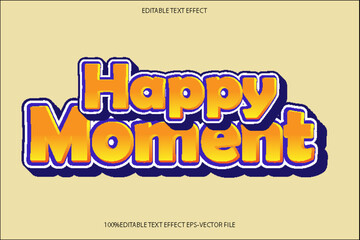 Obraz premium Happy Moment Effect Editable Text Effect 3D Emboss Gradient Style