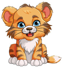 Cute Baby Tiger Cartoon Character