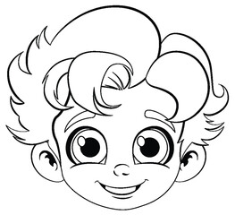 Happy boy head cartoon