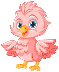 Pink baby chick cartoon character