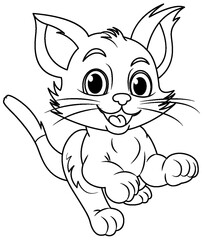 Obraz premium Cat doodle coloring page for children