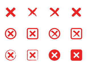 wrong icon vector, incorrect, failed, isolated, wrong template, invalid, with multiple options, editable